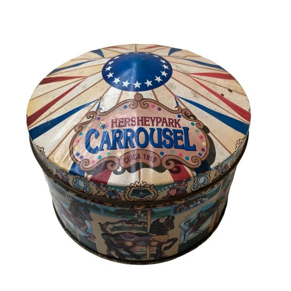 Vintage 1996 Hershey Park Carousel Collectible Tin, Hometown Series Cannister 13 - Picture 4 of 10